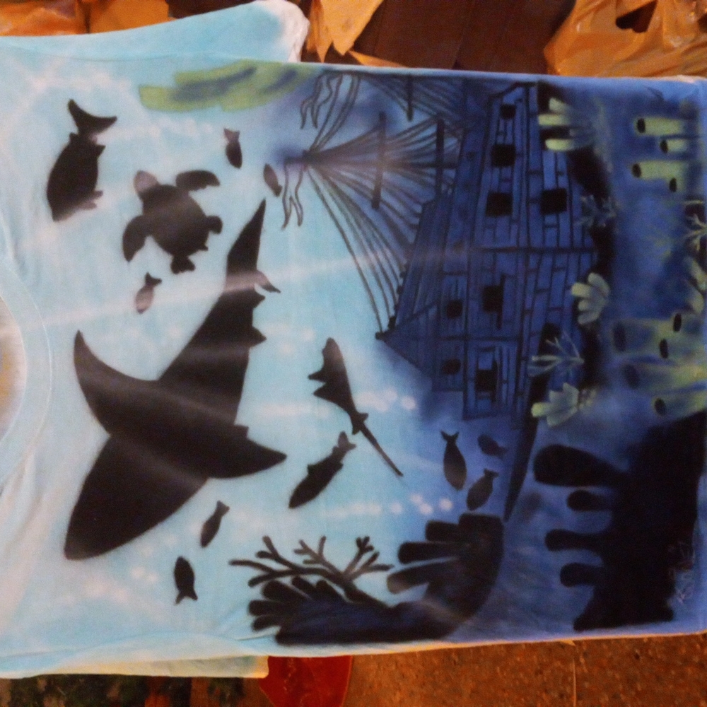 sea bottom t shirt,nautical brand x.large for woman or men